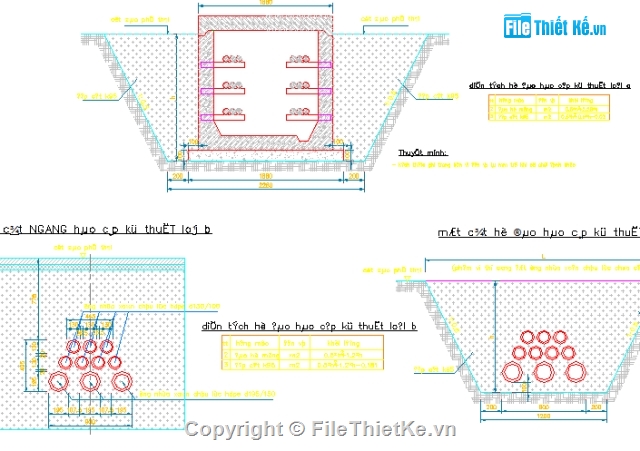 hào kỹ thuật,hào 1.4 x 1.6m,thiết kế hào